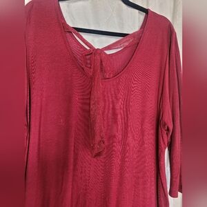 Chic Red/Burgundy Long Sleeve Top